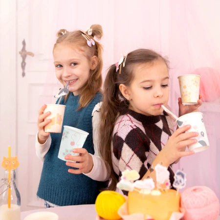 Kubki papierowe Kotki łapki 220 ml 6 szt.