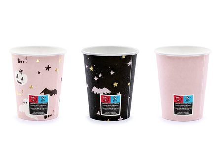 Kubeczki papierowe Boo! Halloween 220ml 6 szt.