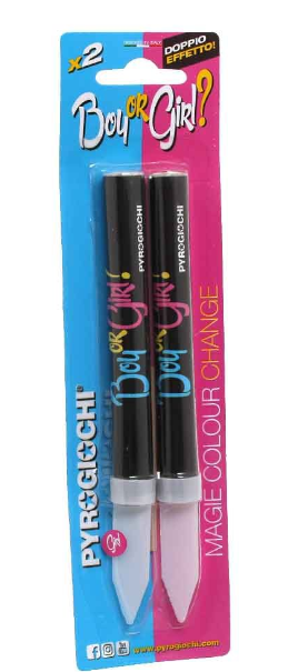 Fontanna tortowa Boy or Girl? zmieniająca kolor - niebieska 12 cm 2 szt.