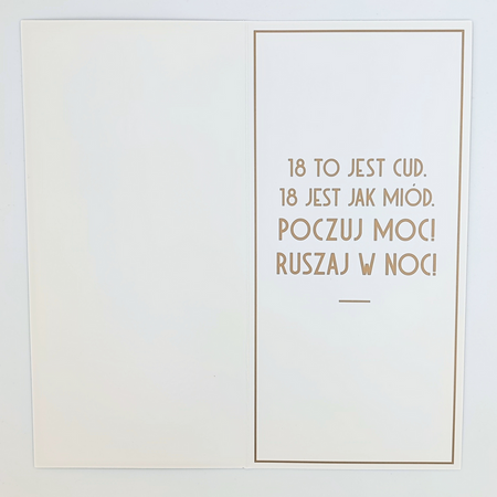 Kartka okolicznościowa 18-ste urodziny zielona Tort