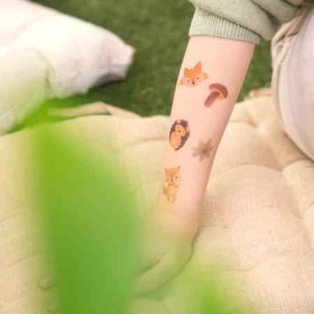 Tatuaże zmywalne wodne dla dzieci Leśni przyjaciele 20szt.