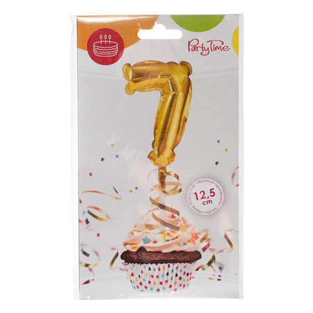 BALON foliowy CYFRA na patyczku ZŁOTA 12,5 cm