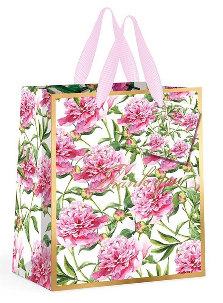 Torebka prezentowa Złota elegancka Interdruk 26,5 x 33 cm