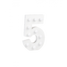 Świecąca Cyfra LED "5" Light Letter, drewniana biała 17x12 cm