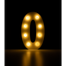 Świecąca Cyfra LED "0" Light Letter, drewniana biała 17x12 cm