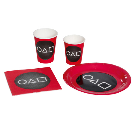 Talerzyki papierowe Squid Game 23 cm 6 szt.