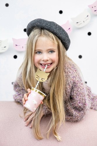 Kubeczki papierowe Kotek różowy 6 szt