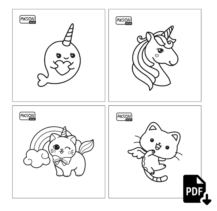 Karty do zabaw JEDNOROŻCE zestaw 20 szt. do wydruku PDF