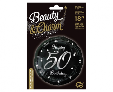 Balon foliowy Happy Birthday 50 urodziny 18"