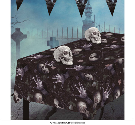 Obrus Halloween czaszki szkielet 137x274 cm
