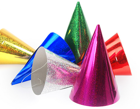 Czapeczka papierowa holograficzna czapeczki Sylwester Karnawał 1 szt.