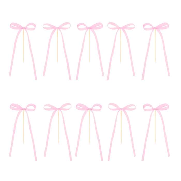 Pikkery Toppery kokardki różowe 10 szt.