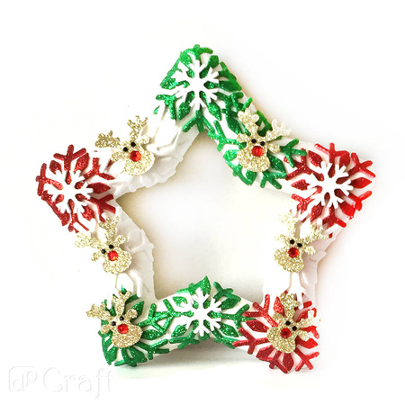 Naklejki z pianki z brokatem RENIFERY 8 szt