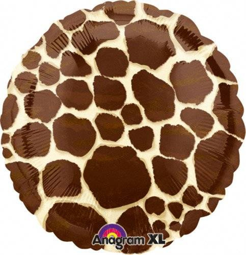 Wzory zwierzęce okrągły balon foliowy Anagram 18'' żyrafa