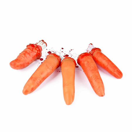 Krwawe palce dekoracja na Hallowen 5 szt.