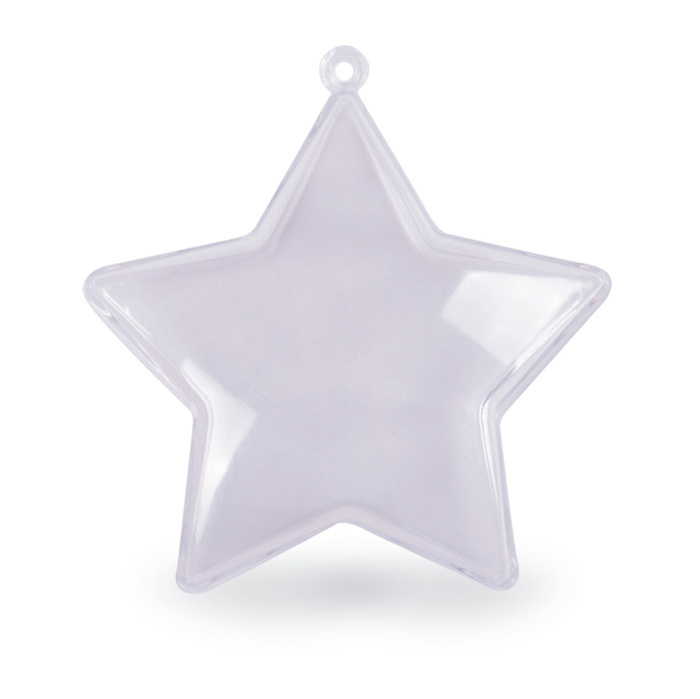 Bombka plastikowa akrylowa przezroczysta Gwiazdka 8 cm