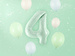 Balon foliowy CYFRA 4 pastelowy zielony 72 cm