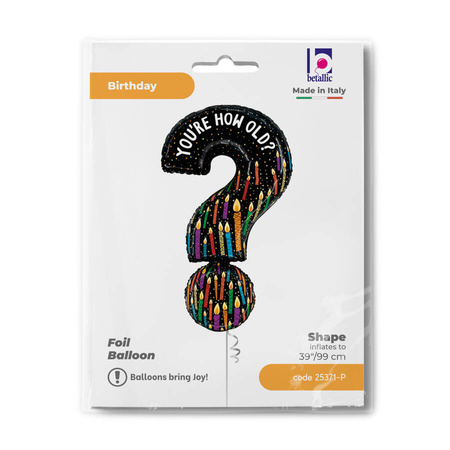 Balon foliowy pytajnik You're How Old? Ile Masz Lat? 39 cali