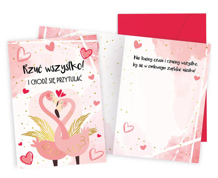 Kartka okolicznościowa WALENTYNKI Rzuć wszystko...