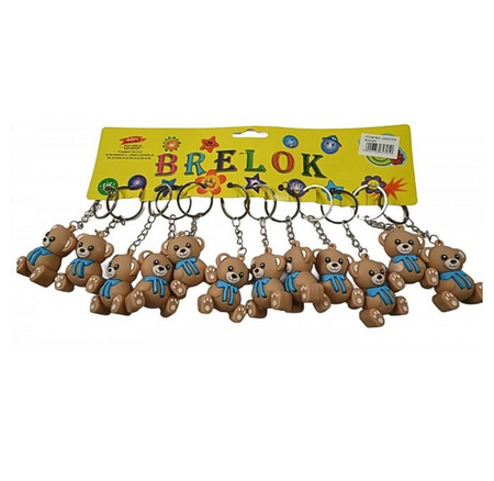 Brelok silikonowy Miś brązowy z kokardą
