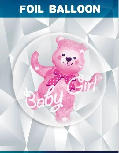Balon foliowy w balonie Baby Girl Miś 59 x 69 cm
