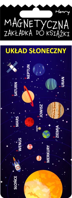 Zakładka magnetyczna do książki -UKŁAD SŁONECZNY Kosmos 1 szt.