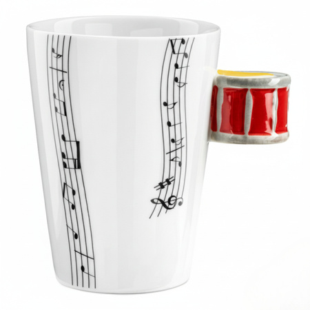 Zestaw muzyka duo - Kubek PERKUSJA - czerwona + podkładka