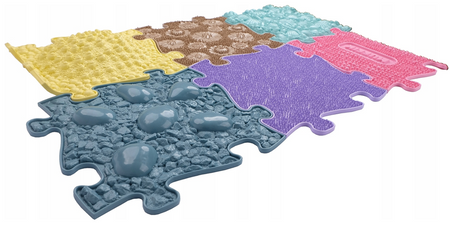 Maty ortopedyczne - mata podłogowa sensoryczna zestaw 6 elem. Baby Set pastel