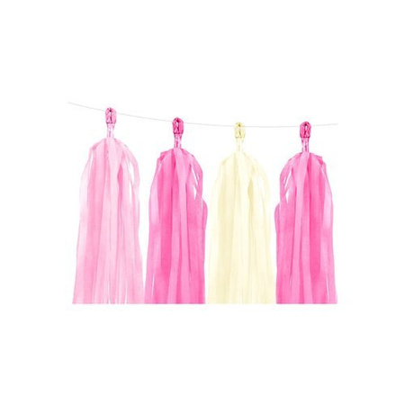 Girlanda frędzle frędzelki różowa lub niebieska