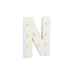 Świecąca Litera LED "N" Light Letter, drewniana biała 17x12 cm