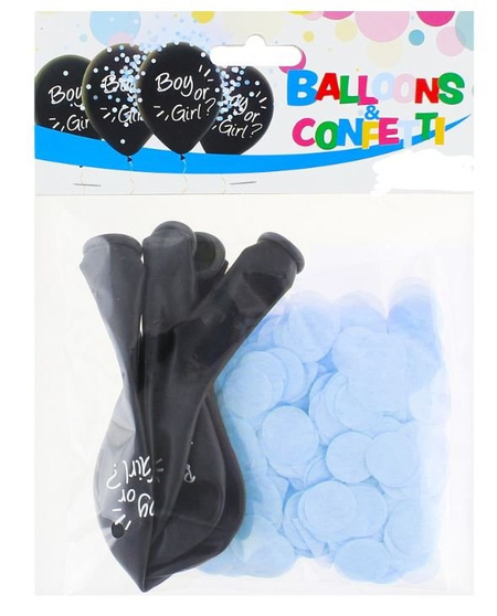 Balony z konfetti Boy or Girl 12" 4 szt. chłopiec