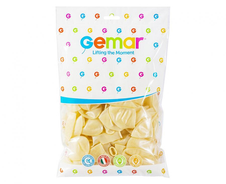 Balon Gemar jednokolorowy 12 cali 100 szt transparentny