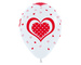 Balony Sempertex Serca w kropki 12'' 12 szt Mix biało-czerwony