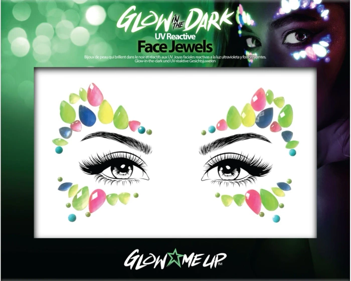 Blingi Naklejki brokatowe na twarz - świecące w ciemności