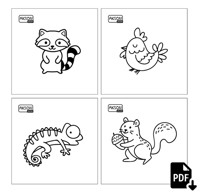 Karty do zabaw ZWIERZĘTA zestaw 20 szt. do wydruku PDF