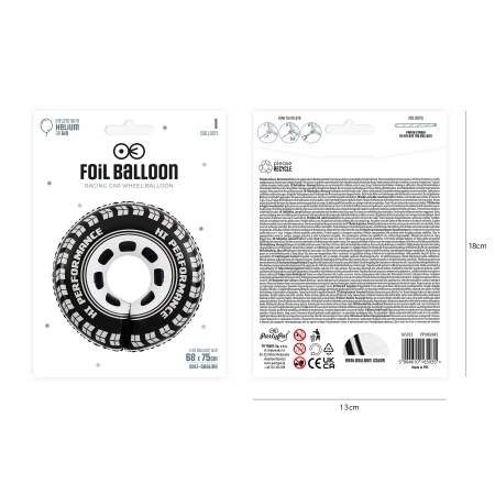 Balon foliowy Racing Car Koło 68x75 cm