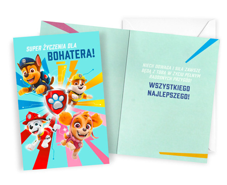 Kartka urodzinowa karnet Psi Patrol Super życzenia dla bohatera!