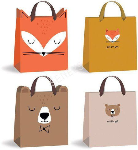 Torebka prezentowa ZWIERZĄTKA 25 x 21,5 cm mix