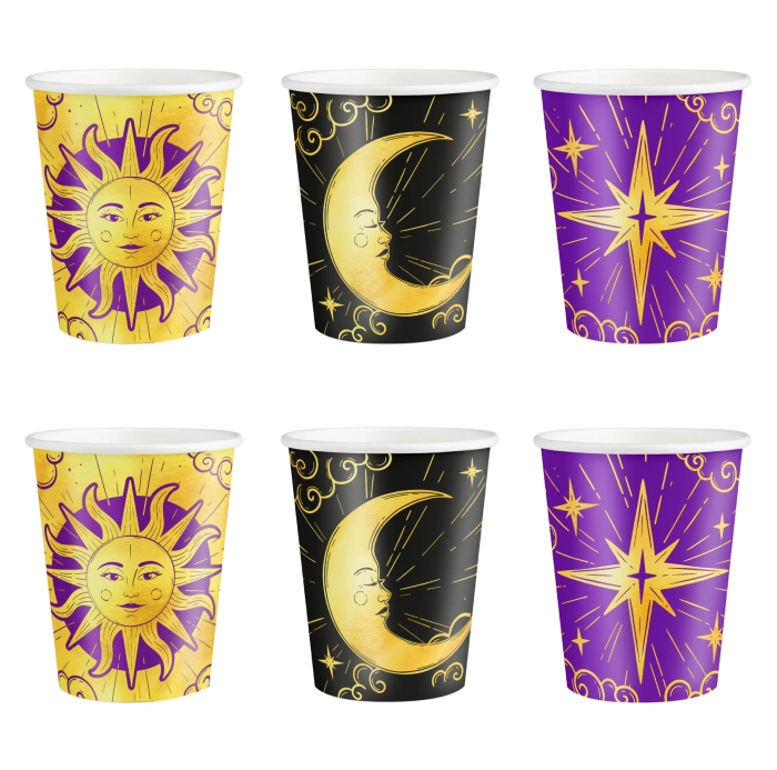 Kubeczki papierowe Andrzejki Wróżki Magia 6 szt. 220  ml