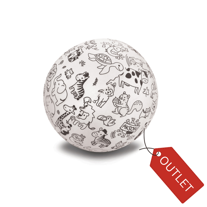 Piłka Balonowa do kolorowania ZWIERZĄTKA 30 cm - OUTLET - sam pokrowiec z plamką