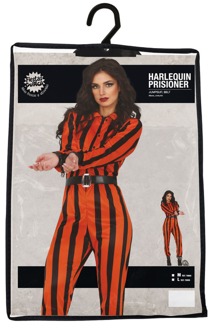 Strój damski Harley Quinn więzień Halloween