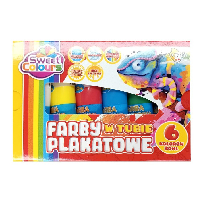 Farby Plakatowe 6 kolorów OTOCKI 6x30 ml w tubkach