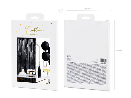 Kurtyna Party wisząca 90 x 250 cm czarna