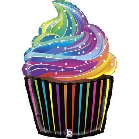 Balon foliowy Babeczka  muffinka tęczowa kolorowa 27 cali
