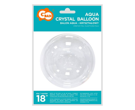 Balon kula Bubble Deco Aqua Crystal transparentny 18 cali