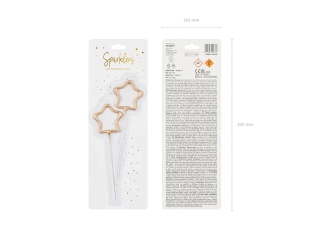 Zimne ognie Gwiazdki, złoty, 16.5cm 2 szt.