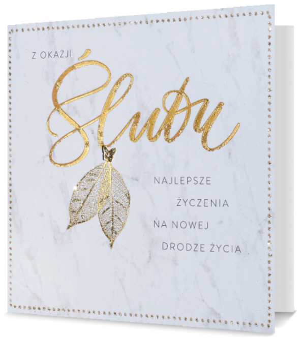 Kartka okolicznościowa Ślubna ''Z okazji Ślubu'' brokat