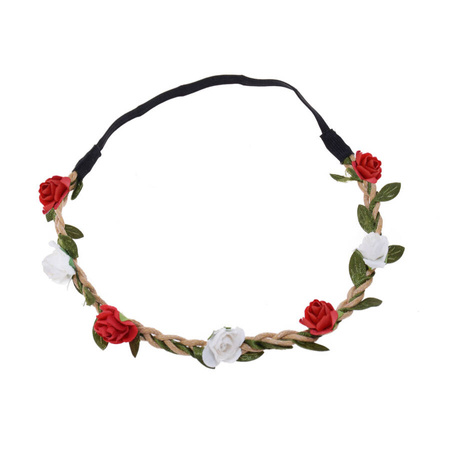 Wianek kibica biało-czerwony różyczki