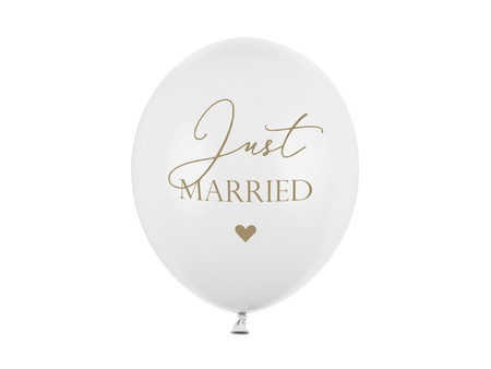 Balony z nadrukiem Just MARRIED ślubne 6 szt.