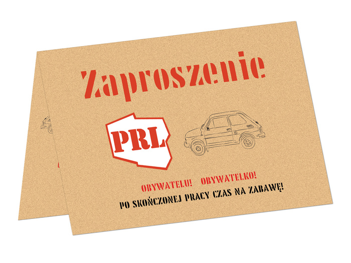 Zaproszenie na imprezę PRL 6 szt.